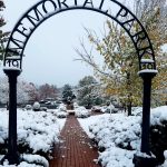 Memorial Park, Orange Massachusetts during winter